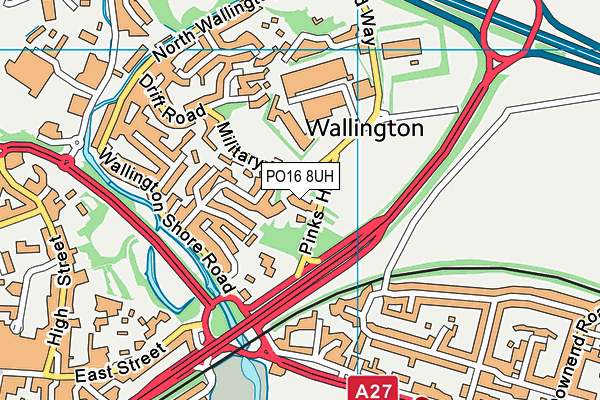 PO16 8UH map - OS VectorMap District (Ordnance Survey)