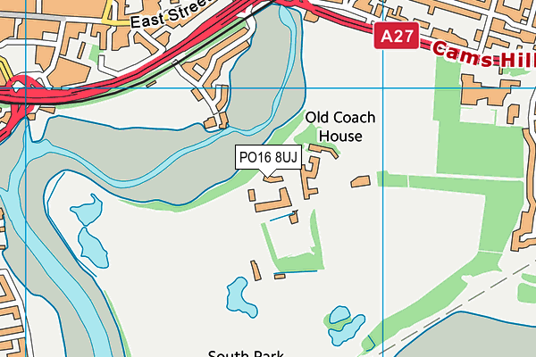 PO16 8UJ map - OS VectorMap District (Ordnance Survey)