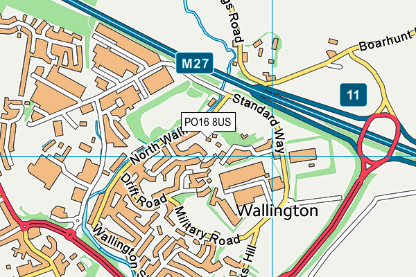 PO16 8US map - OS VectorMap District (Ordnance Survey)