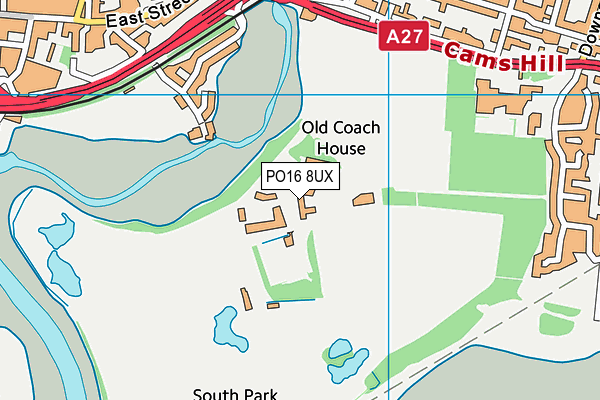 PO16 8UX map - OS VectorMap District (Ordnance Survey)