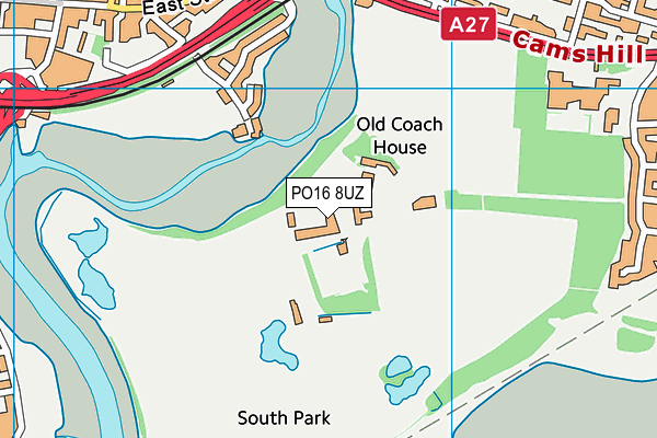 PO16 8UZ map - OS VectorMap District (Ordnance Survey)