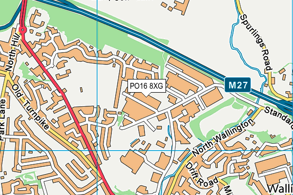 PO16 8XG map - OS VectorMap District (Ordnance Survey)