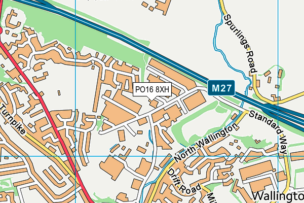 PO16 8XH map - OS VectorMap District (Ordnance Survey)