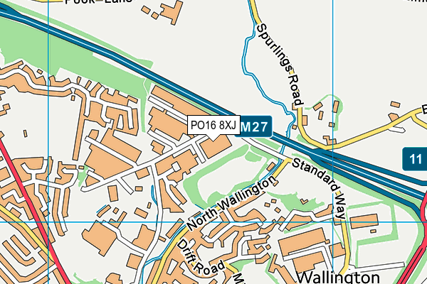 PO16 8XJ map - OS VectorMap District (Ordnance Survey)