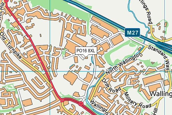 PO16 8XL map - OS VectorMap District (Ordnance Survey)