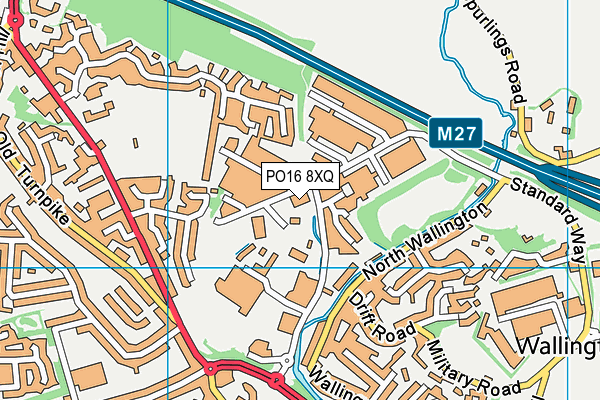 PO16 8XQ map - OS VectorMap District (Ordnance Survey)