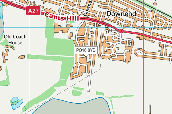 PO16 8YD map - OS VectorMap District (Ordnance Survey)