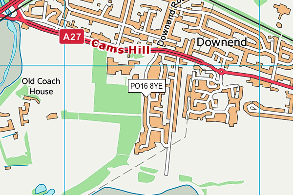 PO16 8YE map - OS VectorMap District (Ordnance Survey)