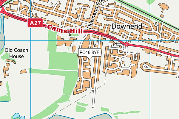 PO16 8YF map - OS VectorMap District (Ordnance Survey)