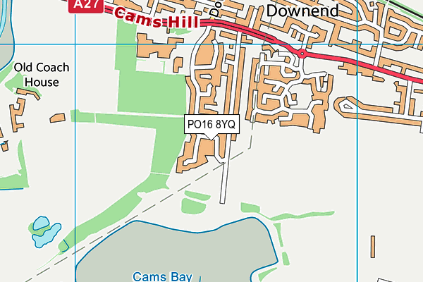 PO16 8YQ map - OS VectorMap District (Ordnance Survey)