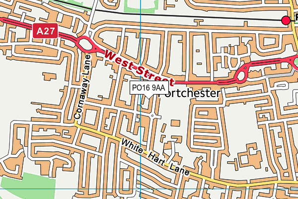 PO16 9AA map - OS VectorMap District (Ordnance Survey)