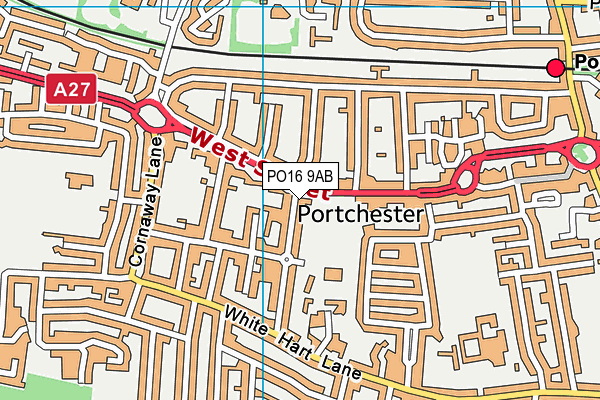 PO16 9AB map - OS VectorMap District (Ordnance Survey)