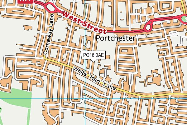 PO16 9AE map - OS VectorMap District (Ordnance Survey)