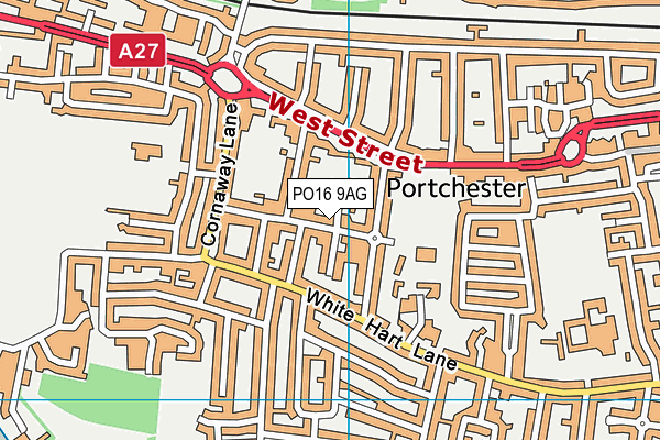 PO16 9AG map - OS VectorMap District (Ordnance Survey)