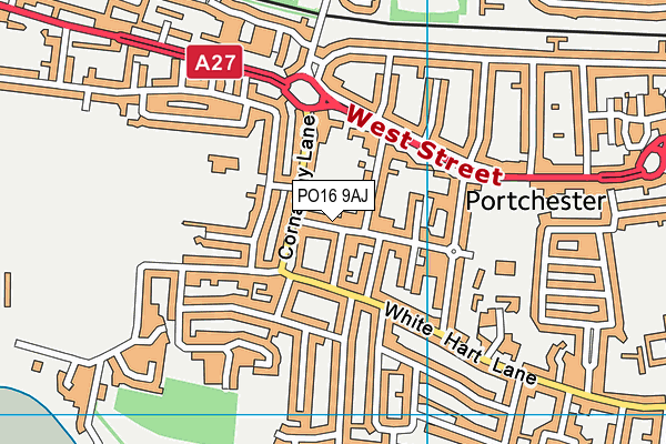 PO16 9AJ map - OS VectorMap District (Ordnance Survey)