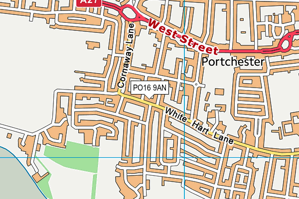 PO16 9AN map - OS VectorMap District (Ordnance Survey)