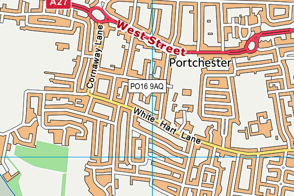 PO16 9AQ map - OS VectorMap District (Ordnance Survey)