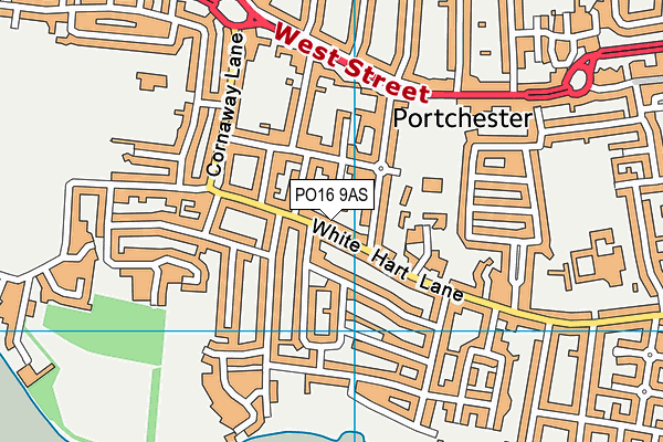 PO16 9AS map - OS VectorMap District (Ordnance Survey)