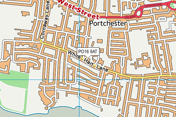 PO16 9AT map - OS VectorMap District (Ordnance Survey)