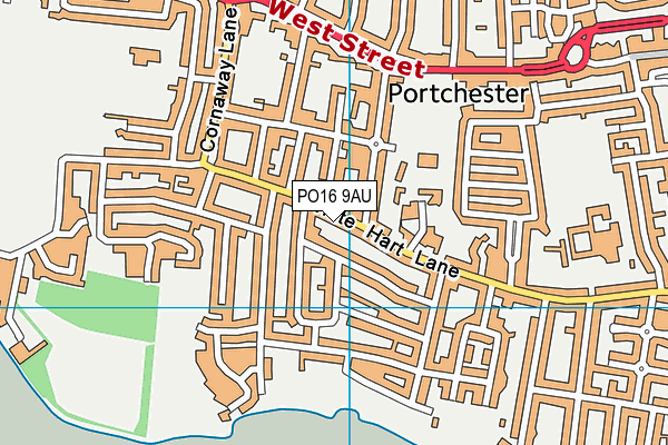 PO16 9AU map - OS VectorMap District (Ordnance Survey)