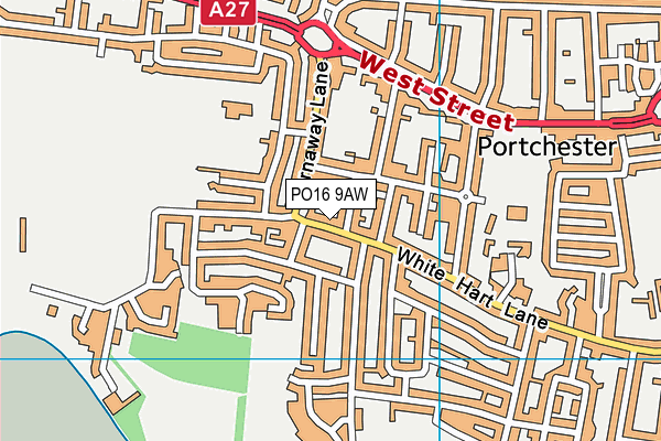 PO16 9AW map - OS VectorMap District (Ordnance Survey)