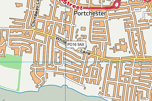 PO16 9AX map - OS VectorMap District (Ordnance Survey)