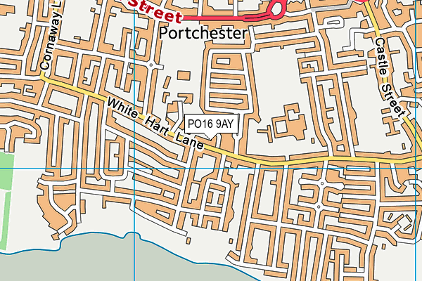 PO16 9AY map - OS VectorMap District (Ordnance Survey)