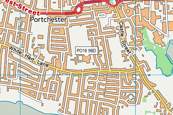 Portchester Community School map (PO16 9BD) - OS VectorMap District (Ordnance Survey)