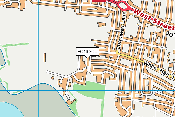 PO16 9DU map - OS VectorMap District (Ordnance Survey)