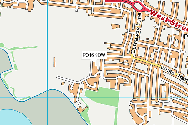 PO16 9DW map - OS VectorMap District (Ordnance Survey)