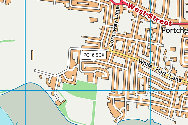 PO16 9DX map - OS VectorMap District (Ordnance Survey)