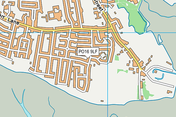PO16 9LF map - OS VectorMap District (Ordnance Survey)