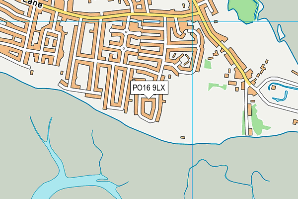 PO16 9LX map - OS VectorMap District (Ordnance Survey)