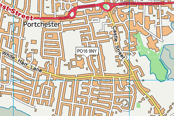 PO16 9NY map - OS VectorMap District (Ordnance Survey)