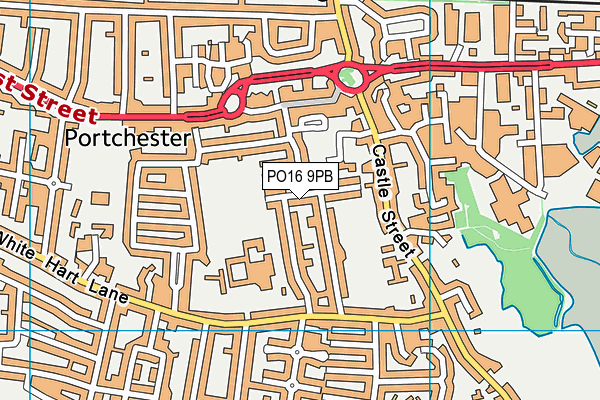 PO16 9PB map - OS VectorMap District (Ordnance Survey)