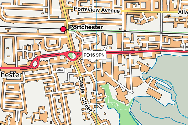 PO16 9PN map - OS VectorMap District (Ordnance Survey)