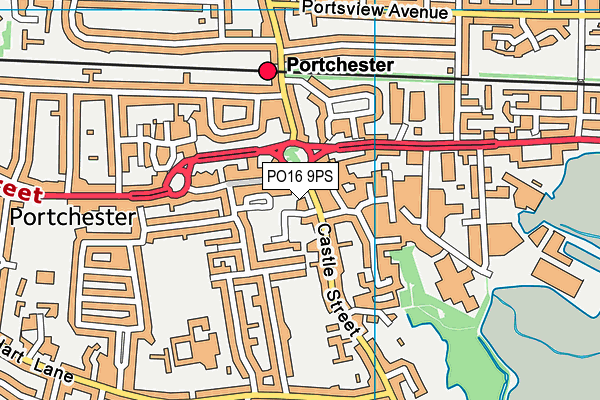 PO16 9PS map - OS VectorMap District (Ordnance Survey)