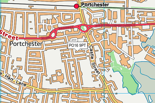 PO16 9PT map - OS VectorMap District (Ordnance Survey)