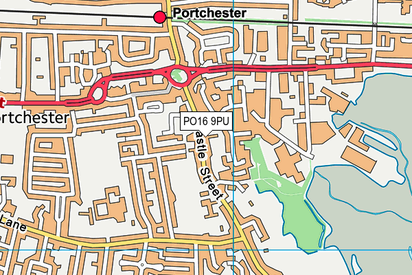 PO16 9PU map - OS VectorMap District (Ordnance Survey)