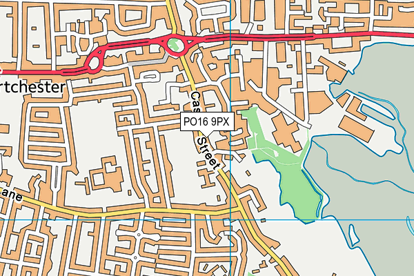 PO16 9PX map - OS VectorMap District (Ordnance Survey)