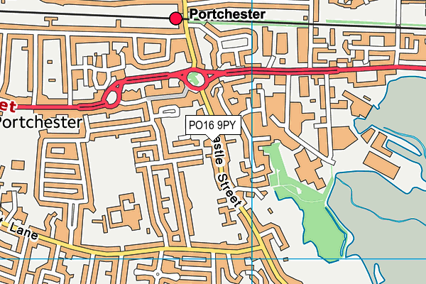 PO16 9PY map - OS VectorMap District (Ordnance Survey)