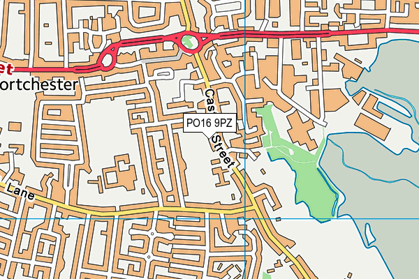 PO16 9PZ map - OS VectorMap District (Ordnance Survey)