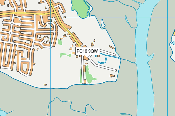 PO16 9QW map - OS VectorMap District (Ordnance Survey)