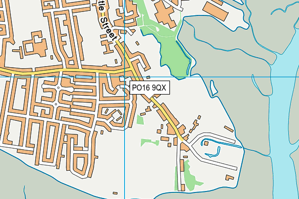 PO16 9QX map - OS VectorMap District (Ordnance Survey)