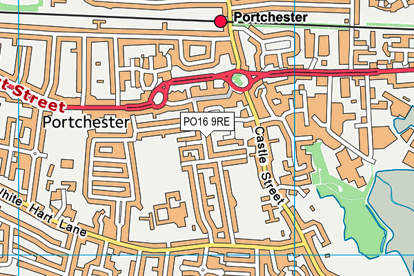 PO16 9RE map - OS VectorMap District (Ordnance Survey)