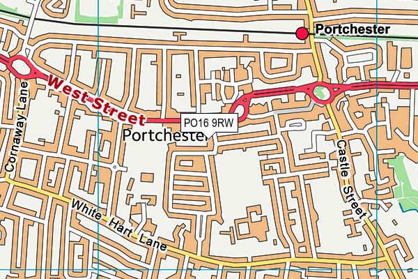 PO16 9RW map - OS VectorMap District (Ordnance Survey)