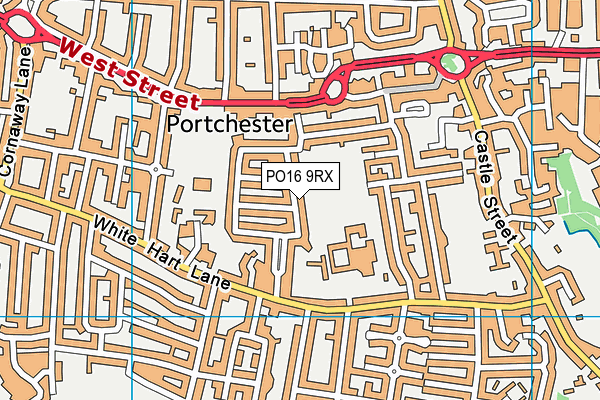 PO16 9RX map - OS VectorMap District (Ordnance Survey)