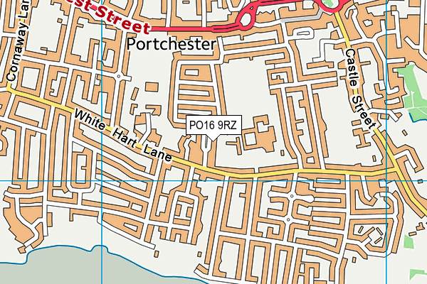 PO16 9RZ map - OS VectorMap District (Ordnance Survey)