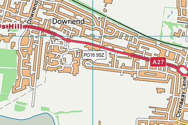 PO16 9SZ map - OS VectorMap District (Ordnance Survey)