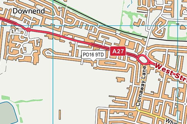 PO16 9TD map - OS VectorMap District (Ordnance Survey)